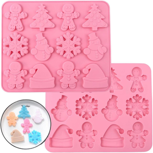 Mười Hai Khoang Giáng Sinh Khuôn Silicone Baking Công Cụ Cho Cây Giáng Sinh Gingerbread Người Đàn Ông Cookie Bánh Tự Làm - Product Image 1