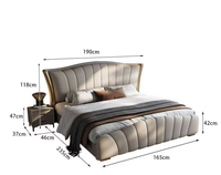Modernes Italienisches Quiet-Luxury Polsterbett in Anthrazit - Premium Lederbettgestell in Queen-Size - E0-Zertifiziert Direkt ab Werk
