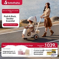 Poussette bébé en acier au carbone Bebehaha modèle A1-2-en-1, voiture à bascule, double amortisseurs, pliable, capacité de charge de 15 kg, certifiée 3C