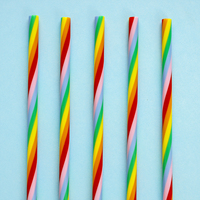 Paille arc-en-ciel personnalisée pour boisson, pailles en plastique de 10 pouces, pailles en plastique réutilisables personnalisées