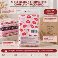 Kertas Tisu Cetak Khusus 17g Kertas Pembungkus Hati Cinta Valentine untuk Kemasan Hadiah Pakaian Mewah dan Display Ritel