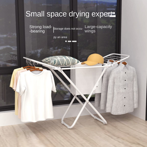 Séchoir à <span class=keywords><strong>linge</strong></span> pliable en métal de grande capacité, de forme carrée, pour hôtel, à poser au sol, pour balcon, intérieur et extérieur, sans assemblage - Product Image 3