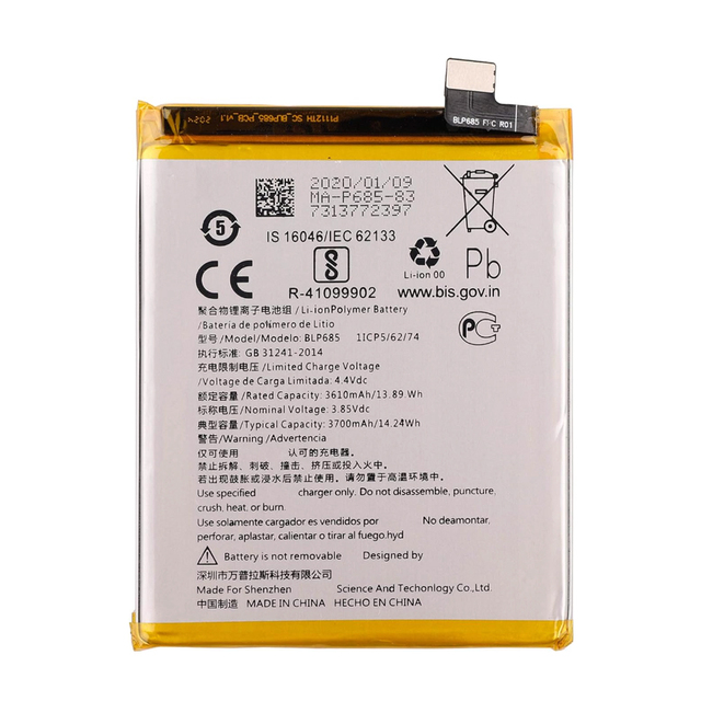 Mobile Phone for oneplus 7 BLP685 3700mAh Battery for OnePlus 6T Replacement