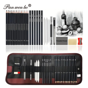 Panwenbo – Kit <span class=keywords><strong>de</strong></span> Crayons à <span class=keywords><strong>Dessin</strong></span> en Bois Personnalisable (29/33/44 Pièces) – Outils Professionnels pour l'Art et le Croquis – Vente en Gros - Product Image 1