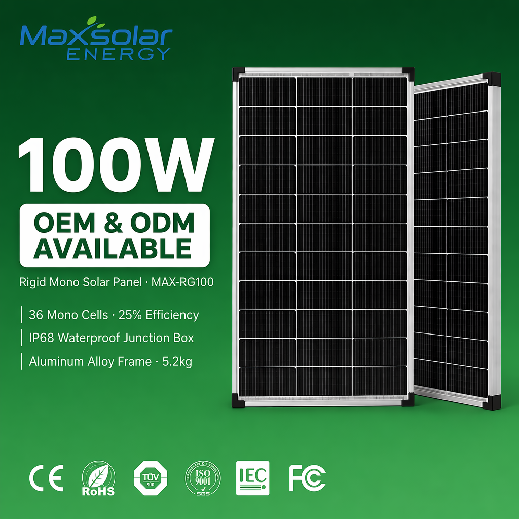 <strong>100W</strong> for BIPV Half Cell Monocrystalline <strong>Solar</strong> Panel 23%-26% Efficiency 16BB PV <strong>Module</strong> Compact Space-Saving RV Van Marine