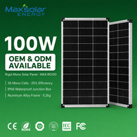 Panneau solaire monocristallin demi-cellule 100W pour BIPV, efficacité 23%-26%, module PV 16BB compact et peu encombrant pour camping-car, fourgonnette, marine