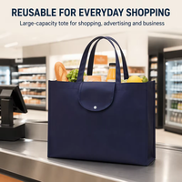 Sac fourre-tout pliable personnalisé en RPET laminé non tissé avec bandoulière, écologique et recyclé, vente en gros