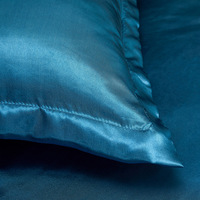Les fabricants vendent en gros la literie quatre pièces en soie de couleur pure peut être personnalisée