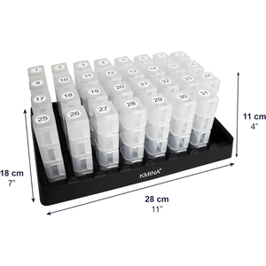 Organizador de Pastillas Mensual, 4 Dosis, Dispensador de Medicamentos KMINA K40049 - Product Image 4