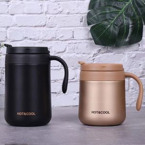 Mug à café isotherme en acier inoxydable 304 avec logo personnalisé, poignée et couvercle à vis, 350/500 ml, cadeaux d'affaires américains - Product Image 2