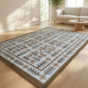 Bohemian Geometric Flat Weave Area Rug Rectangle Wool <b>Acrylic</b> Non-Slip Living Room Rug - Product Image 1