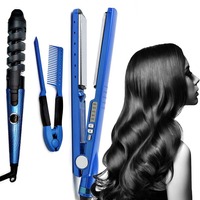 Lisseur à cheveux LCD personnalisé de haute qualité avec logo, fer à lisser professionnel à plaques larges, vente en gros
