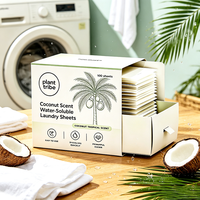Feuilles de lessive parfumées à la noix de coco, portables, dissolvables, nettoyage en profondeur, longue durée, parfum fruité