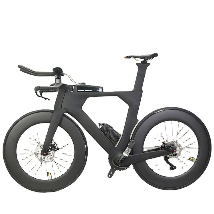دراجة سباق ثلاثية العجلات مصنوعة من ألياف الكربون عالية الجودة BB386 TT Bike 700 * 28C Max إطارات دراجة وقت كامل