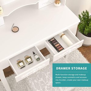 Table de toilette design moderne <span class=keywords><strong>pour</strong></span> femme <span class=keywords><strong>adulte</strong></span> avec miroir, table de toilette de maquillage, table de toilette blanche, maquillage - Product Image 5