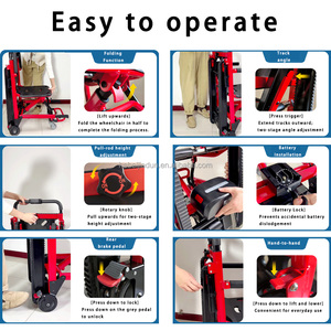 Fauteuil roulant électrique motorisé pour escaliers, pliable en aluminium, équipement d'évacuation et de réadaptation électrique pour personnes âgées - Product Image 2