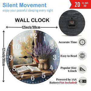 Horloge en <span class=keywords><strong>bois</strong></span> personnalisée 30x30cm avec un support mural français pour un nivellement facile - Product Image 5