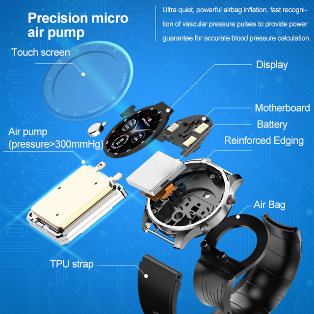 1.3 Inch HD Color Screen Android Smart Watch 2025 with Spo2 Temp SOS ECG & AI Voice Assistant Functions Silicone Band