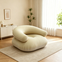 Canapé gonflable portable en PVC floqué en forme de U, fauteuil gonflable individuel avec accoudoirs et dossier pour l'intérieur et l'extérieur