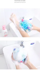 2026 Durable Large Ball With Strap Exfoliating Towel Flower Design Nylon Sponge Particles Bath Bubble Net - Product Image 3