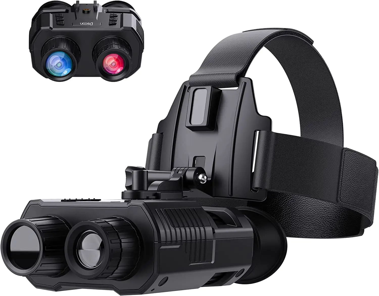 Óculos nuos com visão noturna 3d, visão noturna e binóculos mãos livres com visão noturna digital 1080p, capacete infravermelho