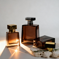Envases de Perfume Cuadrados Transparentes de 30ml 50ml 100ml, Botellas de Vidrio con Pulverizador Fino, Impresión Serigrafiada, Venta al Por Mayor
