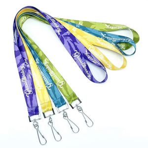 Lanière personnalisée en polyester avec logo imprimé par sublimation, sangle de cou avec crochet métallique pour badge d'identification, cadeaux promotionnels pour exposition - Product Image 1