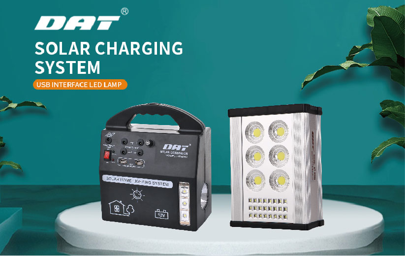 AT-8207 DAT DC 12v Battery Solar Lighting System - 4 LED Bulbs