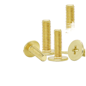 Viti a Testa Piatta Grandi in Acciaio Inox 304 Placcate Oro, Bulloni Sottili M1, M2, M3, M4, M5 - Product Image 1