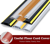 Cubrecables Autoadhesivo de PVC para Piso, Protector de Cables para Interiores, Ocultador de Cables para Gestión de Cables