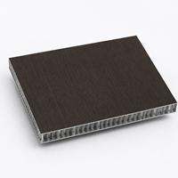 Panneau en aluminium nid d'abeille à grain de bois wengé foncé personnalisé pour la décoration des murs et plafonds intérieurs