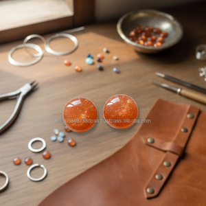 Lot en vrac véritable pierre de soleil naturelle lisse forme ronde Cabochon cabines pierre précieuse en vrac le rendant adapté à une utilisation dans la fabrication de bijoux - Product Image 3