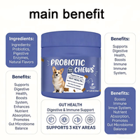 Complément alimentaire naturel probiotique en comprimés à mâcher pour chiens, favorise la santé digestive et immunitaire, absorption rapide, soins de santé pour animaux de compagnie
