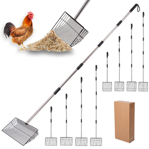 Scooper di pollo e paletta da setacciare con manico regolabile a 4 stadi per la pulizia del pollaio - Product Image 3