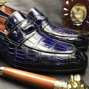 Chaussures Goodyear Welt de haute qualité pour hommes, chaussures de luxe faites à la main pour hommes, cuir de crocodile véritable, chaussures de soirée de <span class=keywords><strong>mariage</strong></span> pour hommes - Product Image 4