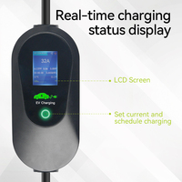 Chargeur EV portable certifié CE 7KW 32A Type2 GB/T avec prise intégrée pour une utilisation à domicile et en voyage