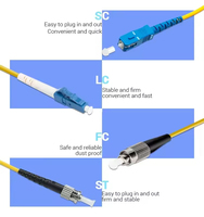 G652D PVC kabel Patch serat optik SC/UPC-LC/APC Simplex Mode tunggal 2.0mm FTTX IP konverter Analog POE TCP FTTH WIFI