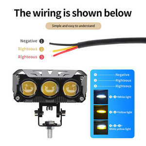 Không thấm nước 12V <span class=keywords><strong>LED</strong></span> Đèn pha ống kính máy chiếu cho xe xe máy kép Spotlight sương mù lái xe ánh sáng 3000k đường chiếu sáng mới cho ATV - Product Image 3