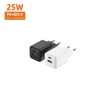 Pengisi daya Cepat 25W 20W GaN USB Tipe C, pengisi daya ponsel QC 3.0 untuk iPhone 15 14 13 12 Pro Max Mini iPad