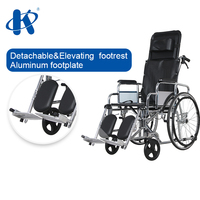 Fauteuil roulant manuel de qualité supérieure Kaiyang Factory KY903GC avec dossier inclinable de 90 à 180 degrés, en acier