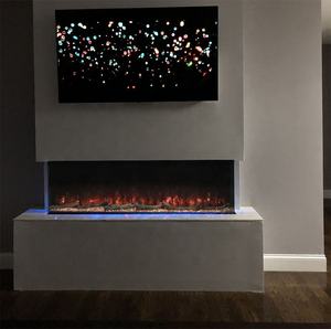 Chimenea Eléctrica Moderna de 60 Pulgadas con Llama LED Realista, Decorativa, de 3 Lados, Calefactor Eléctrico para el Hogar - Product Image 3