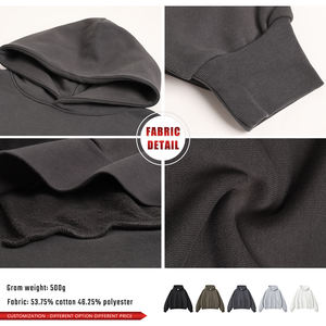 Sudadera con Capucha para Hombre, Gruesa, 500GSM, Casual, Lisa, Sin Cordón, Forro Polar Térmico, Talla Grande, para Invierno - Product Image 6