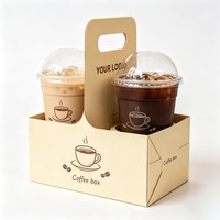 Support de tasse en papier avec insert de plateau pour boissons à emporter, café, thé, fleurs, snacks, biscuits, pâtisseries - Vente chaude