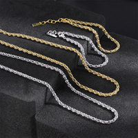 Collier chaîne torsadée plaqué argent S925 style européen et américain pour femme, mode hip-hop, ras du cou, luxe léger, polyvalent, cadeau