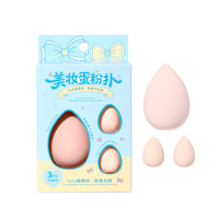 Kit de 3 éponges cosmétiques LMLTOP avec logo personnalisé, utilisation sèche et humide, réutilisables, faciles à nettoyer, avec boîte cadeau colorée