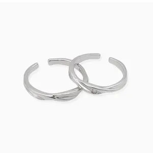 Chris April in stock 925 argento sterling fedi nuziali coppia set per coppie amanti