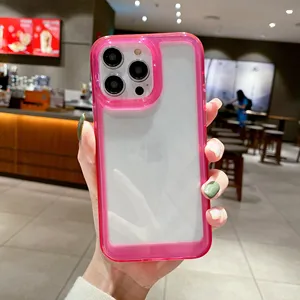 Custodia per paraurti in acrilico trasparente trasparente TPU PC per sport <span class=keywords><strong>iPhone</strong></span> 15 14 13 <span class=keywords><strong>12</strong></span> 11 Mini Pro XS Max XR X 8 7 Plus SE antiurto Cover trasparente - Product Image 3