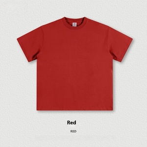 Nuovo marchio di moda da uomo 2025 t-shirt Casual larga in cotone pesante 345G a maniche corte estivo con motivo solido lavorato a maglia <span class=keywords><strong>Design</strong></span> base - Product Image 3