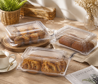 Boîte à pâtisserie transparente compostable en PLA personnalisée, boîte à gâteau, boîte à salade, emballage écologique pour emporter, contenants à clapet