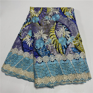 Gold Sand Grand Super African Wax Prints Tela 6 Yardas Cordón de guipur bordado de lujo de alta calidad - Product Image 2